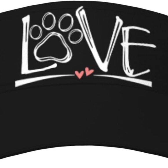 Love Paw Print Sun Visor Hat Adjustable Sport Baseball Cap Unisex Outdoor Use - Picture 1 of 8